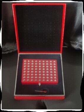 Christian Louboutin Red Lacquer Trinket Box w/ Key – Collector Accessory – Like